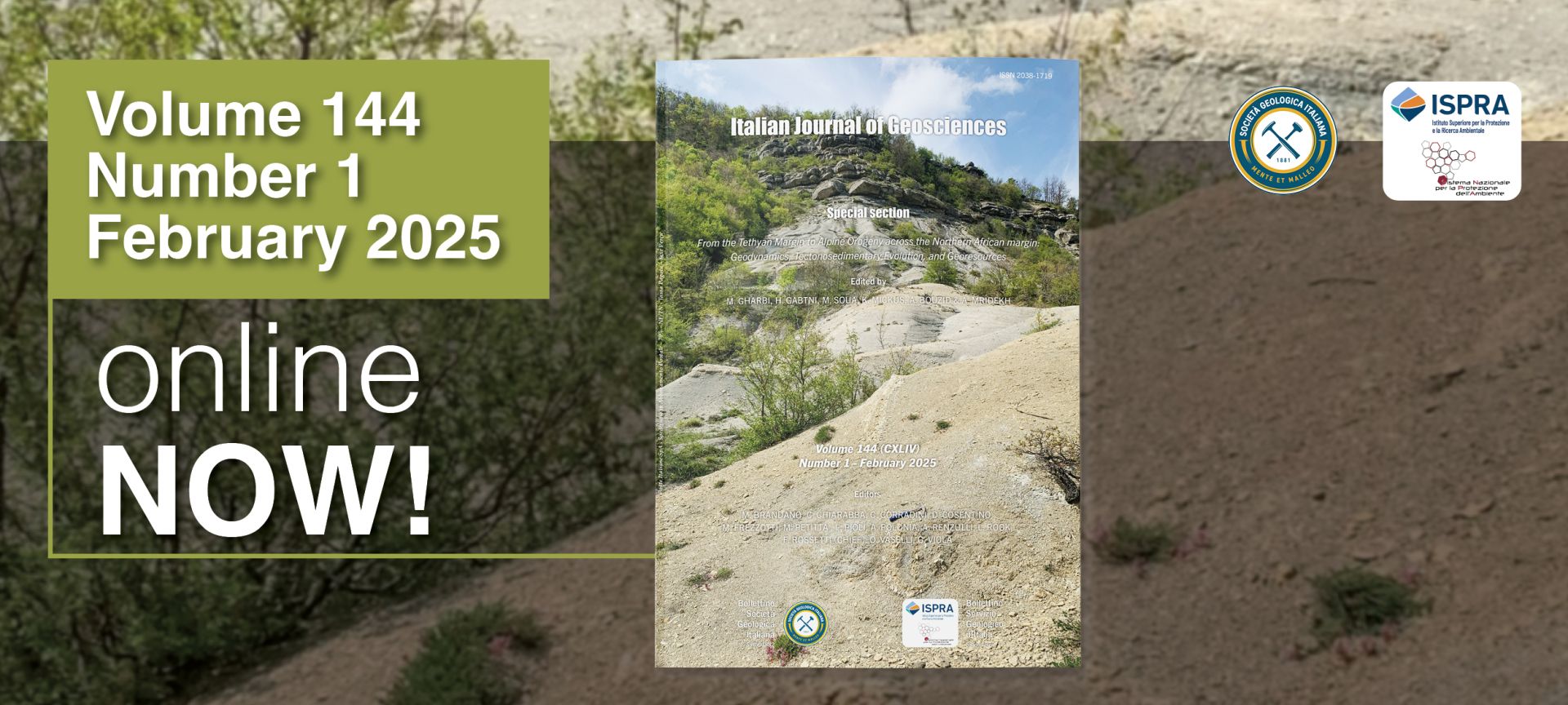 Pubblicazione del volume 144 n. 1 dell'Italian Journal of Geosciences