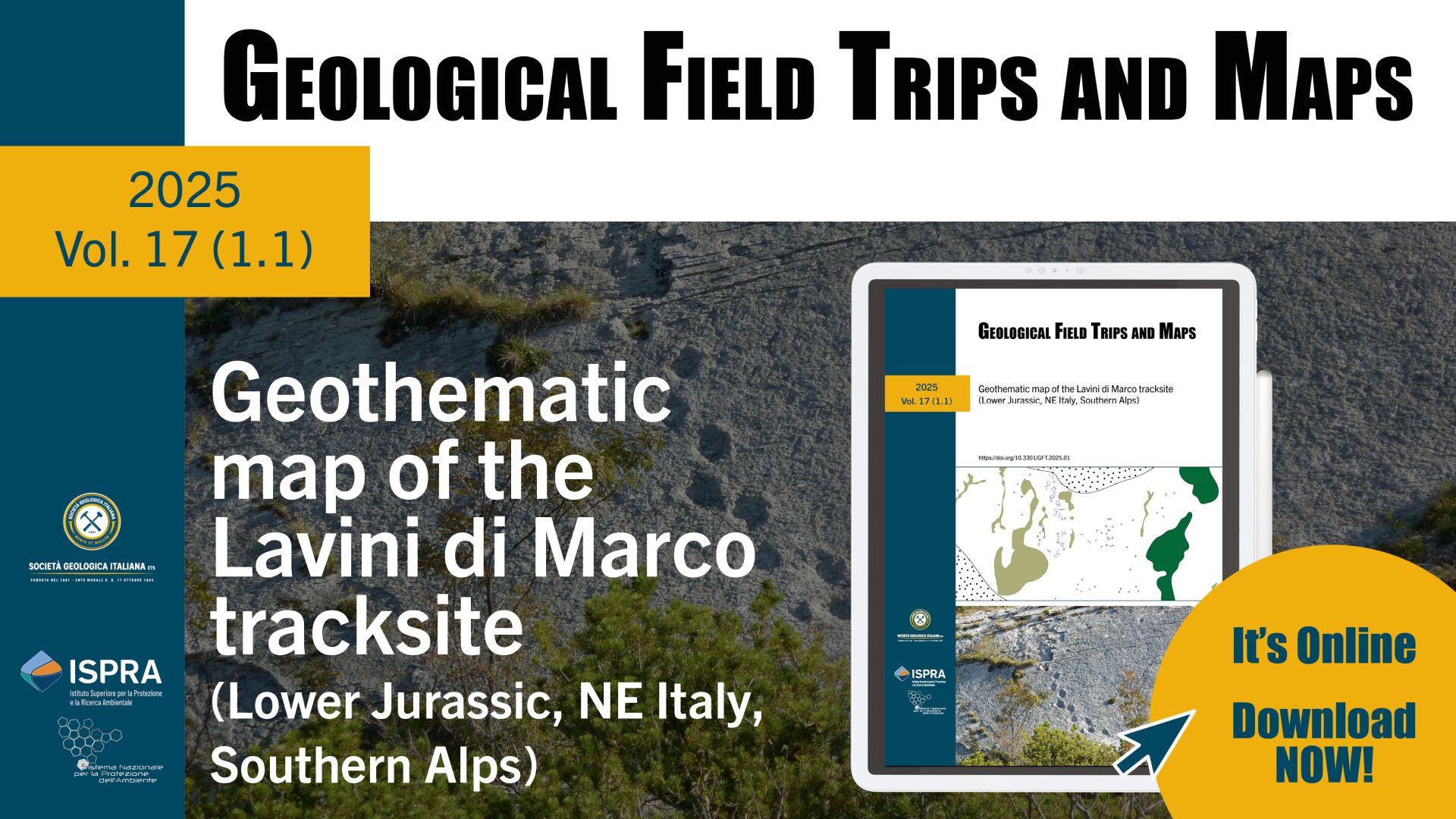 Pubblicazione del volume 17 (1.1) dei Geological Field Trips and Maps